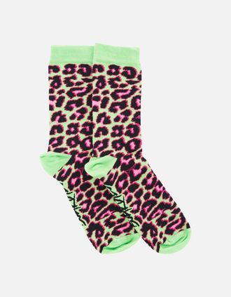 Boardies Mens Tropical Cheetah Socks - Green - Size: One size/2.5/9.5/3/10/3.5/15/8.5/15.5/9/16/13.5/7/14/7.5/14.5/8/12/5.5/12.5/6/13/6.5/10.5/4/11