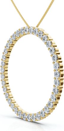 Pompeii3 3Ct Circle Diamond Pendant 14k Gold Lab Grown EF/VS Size: 1