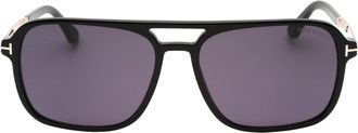 Tom Ford Crosby glanzende zwarte zonnebril