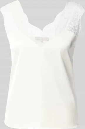 Christian Berg Blusentop mit Spitzenbesatz in Ecru, Gr&ouml;&szlig;e 46