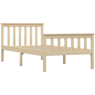 vidaXL Bed Frame without Mattress Natural Solid Pinewood 100x200 cm Vidaxl