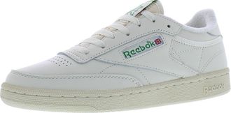 Reebok Womens Reebok Club C 85 Vintage Tennis Sneakers for Women, Casual White Womens Shoes, Chalk/Vintage Chalk/Black, 8