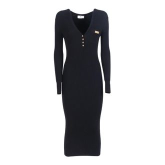 Elisabetta Franchi Knitted Dresses, female, Black, Size: L Abito di Maglia