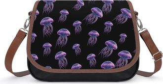 Generic Funny Jelly Fish Womens Crossbody Bag Fashion Shoulder Handbags Message Tote Bag with Adjustable Strap