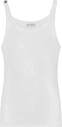 Dolce & Gabbana Marcello Ribbed Cotton Tank Top - Heren - Tops zonder mouwen - Wit - XL - Katoen - Tops