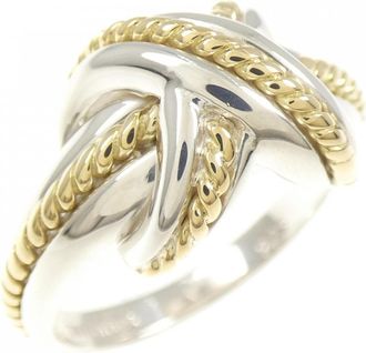 Tiffany & Co. Silver Yellow Gold Yellow Gold (18K) Silver 925 Band Ring (Pre-Owned)