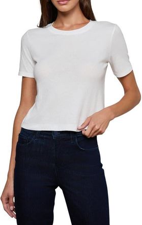 L'agence Stormy Crop Tee in White at Nordstrom, Size X-Small