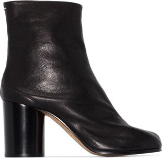 Maison Margiela Black Lambskin Ankle Boots Featuring The Iconic Tabi Toe