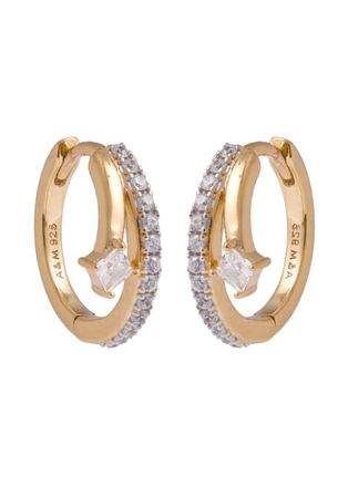 Astrid & Miyu Crystal Illusion 18kt Gold-plated Hoop Earrings - One Size