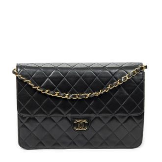 Chanel Vintage Push Lock Straight Flap Schoudertas