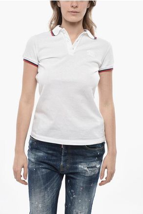 Dsquared2 Cotton Piqu&eacute; Polo with Striped Trim size S