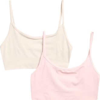 Yogalicious Set of 2 Skin Soft Smoothing Kenzie Scoop Bralettes in Crystal Gray/Lotus at Nordstrom Rack, Size X-Large