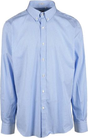 Himon's White Striped Cotton Shirt