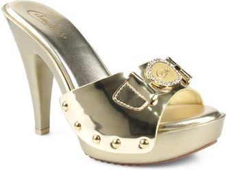 Candie's Lorenna Platform Sandal in Gold Leather at Nordstrom, Size 10