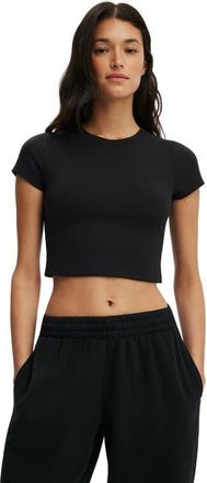 Cotton On Womens Active Ultra Soft Cropped Fitted Tshirt in Black at Nordstrom, Size Xx-Small