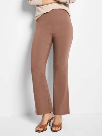 Nic+Zoe Plaza Demi Boot Cotton Bi-Stretch Pants In Cocoa
