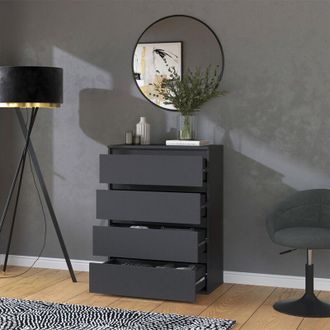 Vicco Aparador Claus, Antracita, 74 X 99.6 Cm Con 4 Cajones Vicco