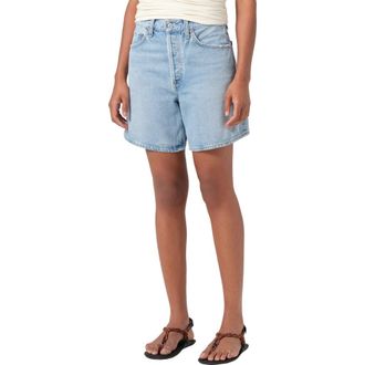 A Gold E Dame High Waist Mid Length Relaxed Denim Shorts in Coax at Nordstrom Rack, Size 30