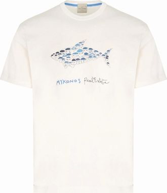Paul & Shark Mens Riviera Shark T Shirt - White - Size: 44