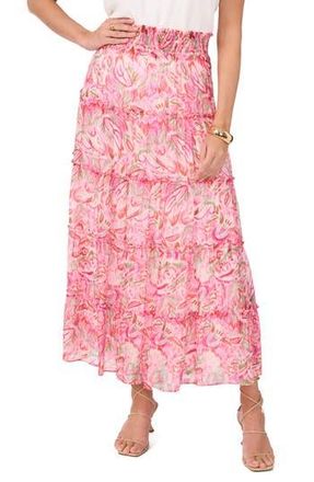 Vince Camuto Tiered Smocked Waist Maxi Skirt in Flamingo Pink at Nordstrom Rack, Size Medium