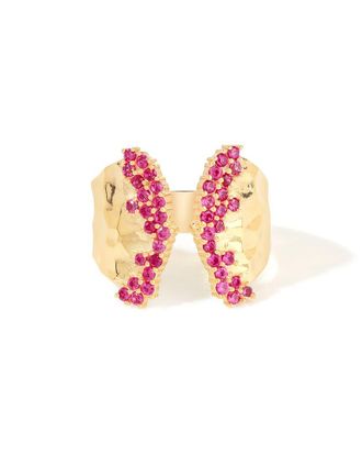 Tiramisu 14K Over Silver 0.82 ct. tw. Lab-Grown Ruby Statement Ring