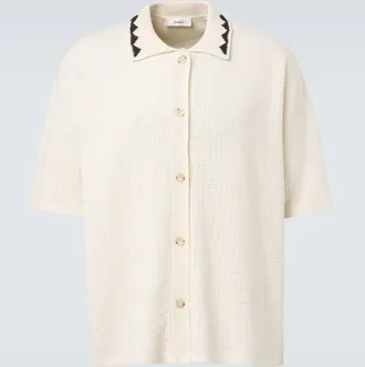 Commas Embroidered crochet cotton-blend top