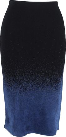 Roland Mouret Gradient Midi Pencil Skirt in Black and Blue Wool