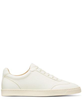 Brunello Cucinelli logo-print leather sneakers - White
