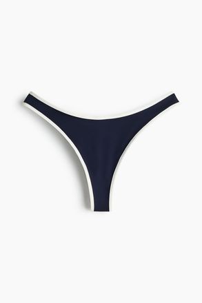 H&M Bikinihose Brazilian - Marineblau/Weiss