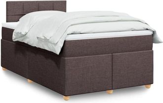 vidaXL Vidaxl - Cama Box Spring Con Colch&oacute;n Tela Marr&oacute;n Oscuro 120x200 Cm