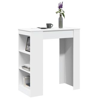 Berkfield Home Bar Table with Racks White 95x47x103.5 cm Engineered Wood