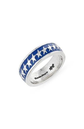 TwoJeys All Round Icon Enamel Band Ring in Silver at Nordstrom, Size 7.5