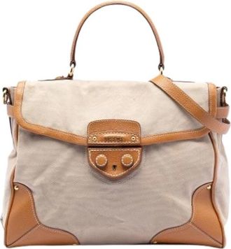 Prada Pre-owned Satchel - Dames - Vintage Handtas - Beige - ONE Size - Leer - Vintage