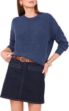 Vince Camuto Exposed Seam Crewneck Sweater in Steel Blue at Nordstrom, Size X-Small