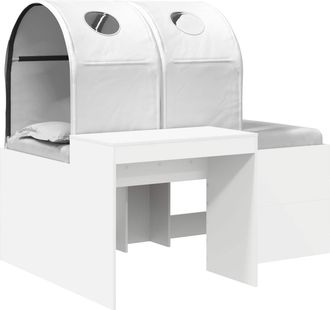 vidaXL Cama Con T&uacute;nel 3 Uds. Blanco Madera De Ingenier&iacute;a Vidaxl