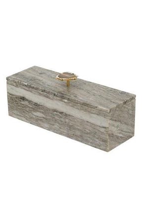 R16 Home Agate Knob Marble Storage Box in Gray/Gold Handl at Nordstrom Rack