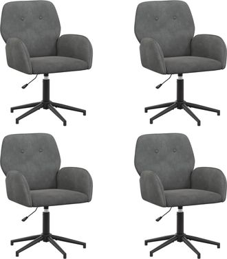 vidaXL Sillas De Escritorio Giratorias 4 Uds. 54 X 55 X 90 Cm Vidaxl