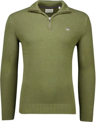 GANT Truien & Vesten, Heren, Groen, 5Xl, Katoen, Casual Katoenen Half-Zip Sweater