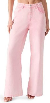 Steve Madden High Waist Wide Leg Jeans in Prism Pink at Nordstrom Rack, Size 29