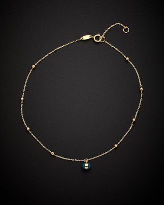 Italian Gold, Inc 14K Italian Gold Evil Eye Charm Anklet