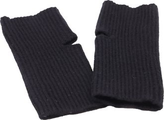 Club Monaco Ribbed-Knit Finger Gloves in Black Cashmere