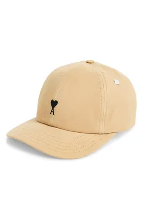 Ami Ami de Coeur Embroidered Adjustable Baseball Cap in Beige Mastic at Nordstrom