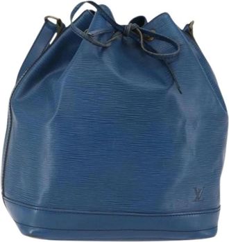 Louis Vuitton Pre-owned Leather Bucket Bag - Dames - Vintage Tas - Blauw - ONE Size - Leer - Vintage