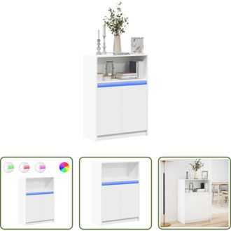 vidaXL Credenza moderna - Credenza con LED Bianca 72x34x100 cm in Legno Multistrato