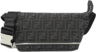 Fendi Black Canvas Leather Fanny Pack (Pre-Owned)