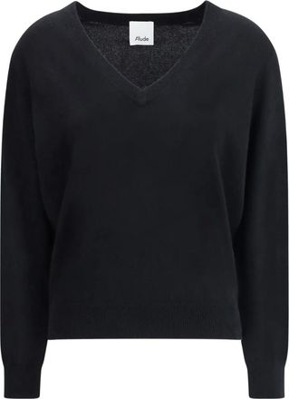 Allude Maglione in cashmere con scollo a V - Nero