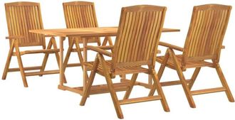 vidaXL Juego De Comedor Para Jard&iacute;n 5 Piezas Madera Maciza De Teca Vidaxl