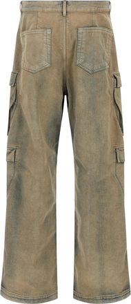 Rick Owens Mens Beige Cotton Cargo Pants