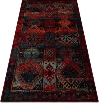 RugsX Rugsx - Alfombra De Lana Omega Avar Marco, Diamantes, Oriental - Rojo Rub&iacute; Red 200x300 Cm