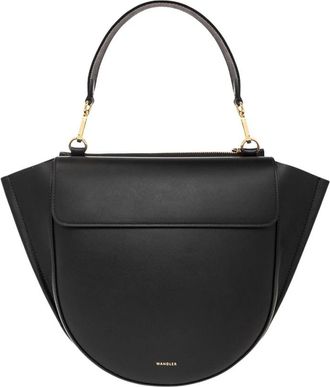 Wandler Tassen, Dames, Zwart, ONE Size, Leer, Hortensia Medium schoudertas